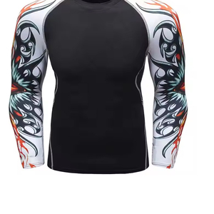 Streetwear High Quality <b>Men</b> Compression Shirt Solid Color Adult Size Quick Dry Gym Training Fitness Performance Wear - Product Image 3