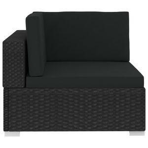 Divano da 4 pezzi in Poly Rattan nero con cuscini - Product Image 5