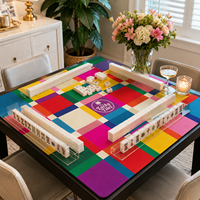 Tapis de Mahjong en Néoprène Pliable de Luxe Moderne et Portable, Bloc de Couleurs Personnalisé, 33'' – Tapis de Jeu de Poker en Gros pour Boutique de Cadeaux