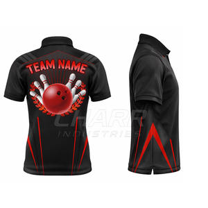 Camiseta de Boliche Personalizada de Alta Calidad para Hombre, Sublimada, Impermeable, de Secado Rápido, Transpirable, Antibacteriana, Antiarrugas, 100% Poliéster - Product Image 2