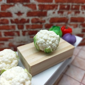 1:12 Miniature Dollhouse Accessories <b>Plastic</b> and Resin Simulation Mini Cauliflower <b>Kitchen</b> Scene Model Ornaments - Product Image 3