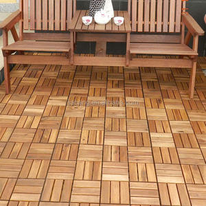 Azulejos de cubierta de madera de Acacia antideslizantes modernos DIY 300*300mm lisos para decoración de jardín interior y exterior, para terraza y patio trasero - Product Image 3