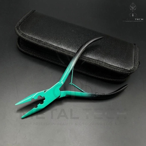 Pinzas de Acero Inoxidable de Dos Tonos Verde y Negro, Duraderas y Reutilizables, para Remover Extensiones de Cabello, con Múltiples Orificios para Micro Anillos - Product Image 5