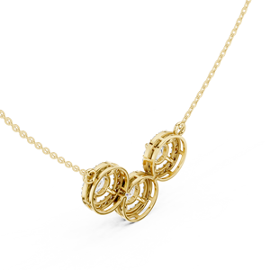 Collar de Diamantes Cultivados en Laboratorio con Triple Halo – Collar de Diamantes de Tres Círculos, Joyería Minimalista para Uso Diario - Product Image 2