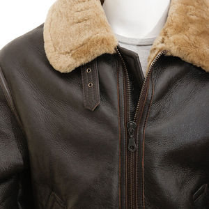 Timeless Casual Leather <b>Jacket</b> Vintage Inspired Outerwear Modern Fashion Comfort Waterproof Eco-Friendly Front Option Winter - Product Image 3
