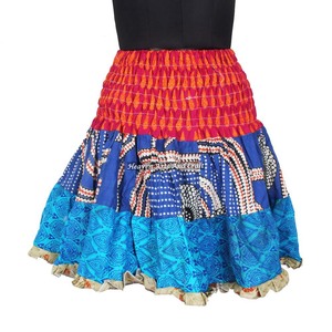 Ethnic Indian Vintage Patch Work Hippie Sari Cotton Mini <b>Skirts</b> Boho Stylish Multi Color Patch Cotton Mini Sexy <b>Skirt</b> For Summer - Product Image 6