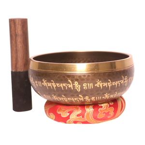 Cuenco tibetano hecho a mano con mantra budista Om Mani Padme Hum, diseño de mandala, cuenco tibetano tradicional nepalí con Om Mani Padme Hum - Product Image 4