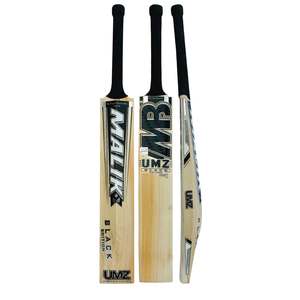 Bat de cricket en bois d'orme anglais mb malik umz black edition avec housse de protection gratuite, couverture anti-bulles, grip supplémentaire et feuille anti-rayures, tout inclus. - Product Image 1