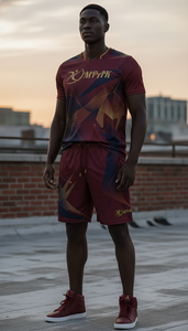 Ensemble maillot et short de volley-ball rouge rubis personnalisé en gros, uniforme d'équipe léger OEM, vêtements de sport par sublimation - Product Image 5