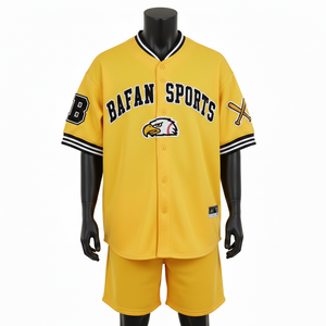 T-shirt 100% coton pour homme, coupe ample, imprimé, maillot de baseball pour homme, polyester, maille respirante, col côtelé, twill, logo personnalisé - Product Image 4