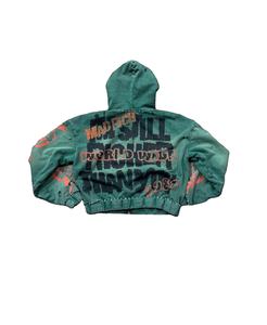 Sweatshirts à capuche personnalisés pour hommes 500Gsm Heavyweight Streetwear Style Vintage Double Couche Sun Faded Distressed Acid Wash Hoodie - Product Image 2