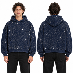 Hoodies courts à strass, coupe carrée, manches longues, pour commandes en gros, designs personnalisés, streetwear, mode urbaine, tenues décontractées - Product Image 5