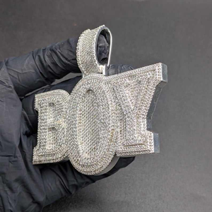 Colgante de Lujo con Diamante Moissanita para Hombre, Plata 925, Joyería Hip Hop Iced Out, Collar con Nombre Personalizado, Regalo Elegante y Distintivo para Hombre - Product Image 6