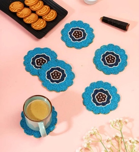 <b>Beaded</b> Embroidered <b>Coasters</b> Export Hand Stitched Seed Beads <b>coaster</b> - Product Image 1