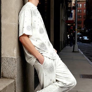 Nouveau T-shirt Homme Oversize Tendance avec Strass et Motif Unique Effet Délavé - Product Image 4