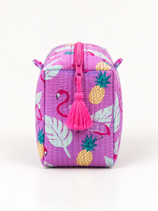 Vintage Bohemian Embroidered Cotton Makeup Case <b>Water</b> Resistant Zipper Soft Handle Eco-Friendly Medium Capacity Travel <b>Pouch</b> - Product Image 5