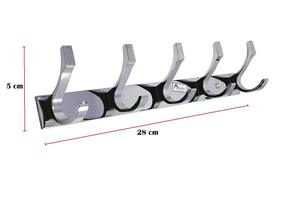 PROMIXO Designer Aluminium <b>Wall</b> <b>Hook</b> Organizer with 5 Pins for Home Décor and Storage - Product Image 2