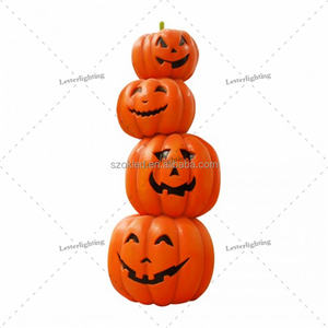 Calabaza <span class=keywords><strong>Torre</strong></span> 4 Monstruo malvado Linterna Árbol Ratones Reaper Calabazas en Caldero Pilar Bruja Murciélago Gato Pato Búho Tarántula Fibra de vidrio - Product Image 4