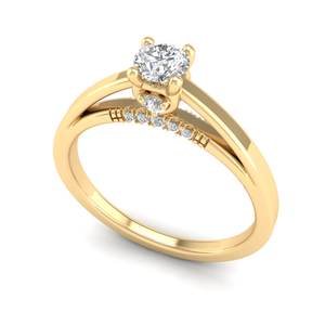 Anillos de Compromiso REYES de Alta Calidad en Oro Sólido de 14K con Diamante de Corte Redondo de 0.35Ct para Mujer, Joyería Brillante con Certificación IGI - Product Image 2