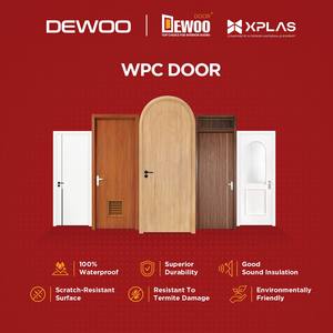 Puertas Interiores de Madera y Plástico para Apartamentos, Manuales, Impermeables, con Textura de Madera de Grano Ancho Moderno para Uso en el Hogar y la Oficina - Product Image 2