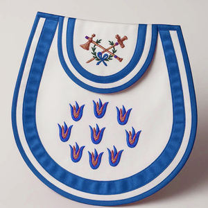 Delantal de Gran Logia con Trenza Dorada, Delantal de Alto Sacerdote, Delantal de Maestro Masón con Diseño de Keystone - Product Image 3