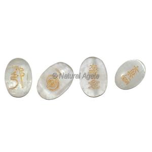 Achetez des objets artisanaux personnalisés en pierres semi-précieuses, design fantaisie, guérison naturelle, Reiki, ensemble ovale noir - Product Image 6