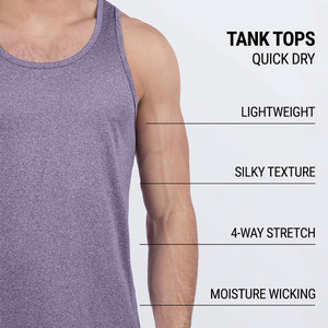 Men's <b>Running</b> <b>Singlet</b> Workout Crew Neck Custom Logo High Quality Factory Price Sleeveless Tank Top Quick Dry Breathable - Product Image 3