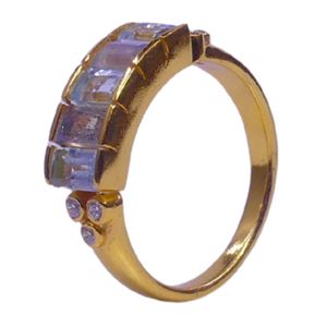 Anillo de Plata de Ley 925 Chapado en Oro con Topacio Azul y Labradorita para Mujer, Joyería para Bodas - Product Image 2