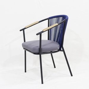 Modern <b>Stackable</b> <b>Garden</b> Furniture Rattan Wicker Rope Outdoor Dining <b>Chairs</b> for Park Use - Product Image 2