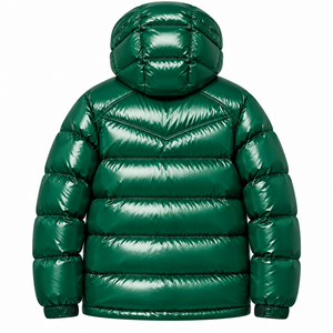 Veste matelassée en toile pour homme, prix de gros, col montant personnalisé, respirante, écologique, à capuche, fermeture éclair frontale, pour l'extérieur, hiver - Product Image 2