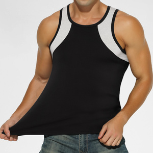 Camisetas sin mangas de cuello alto para hombre, 100% algodón no tejido, corte formal, longitud regular, estilo vintage lavado, con estampado de leopardo en la parte delantera - Product Image 2