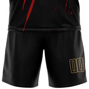 Black Black <b>Old</b> Gold Red Soccer Uniform for Men Sublimation Football Jersey and <b>Shorts</b> Set Breathable Team Training Match Wear - Product Image 5