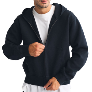 Custom Heavyweight Full Zip Hoodie for Men – Oversized Fleece Zip Up Sweatshirt with Kangaroo Pocket - Product Image 1