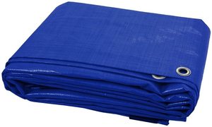 Bâche en PE tissé HQ bleue, 700D-1500D, écologique, imperméable, résistante aux intempéries, protection UV, coupe-vent, robuste - Product Image 2