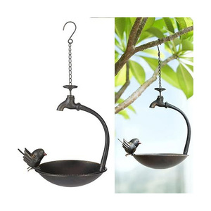 Mangeoire à oiseaux suspendue en métal de qualité supérieure, durable, antirouille, résistante aux intempéries, distributeur de graines pour utilisation en extérieur dans le jardin - Product Image 4