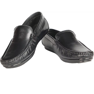 Zapatos Mocasines Flexibles de Cuero Genuino Negro para Hombre, Cómodos, Sin Cordones, Casuales, Formales, para Oficina, para Todas las Temporadas - Product Image 1