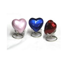 Mid Night Blue Heart Cremation Urn Colorful Metal and Wood for Ashes of Adults Babies Pets Memorial Occasions - Product Image 1