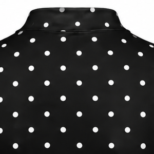 <b>Black</b> Polka Dot <b>Women</b> Mock Neck Short Sleeve T <b>Shirt</b> Slim Fit Stretch Casual Printed Top Fashion Summer Apparel Wholesale Custom - Product Image 4