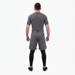 Custom Charcoal Gray MMA Fight <b>Shorts</b>-Lightweight No-Gi <b>Grappling</b> <b>Shorts</b> with Hook Loop Waistband for Men - Product Image 2