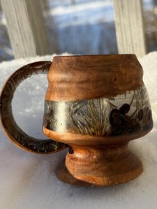 Tasse à expresso artisanale unique en son genre, tasse en bois gravée à la main, tasse personnalisée en forme de baril, tasse à café ou à thé vintage - Product Image 5