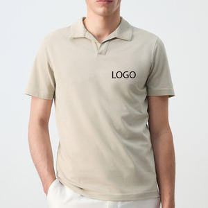 Polo décontracté pour homme, col rabattu, couleur unie, design élégant, service OEM, prêt pour le bureau, collection 2026, prix abordable - Product Image 1