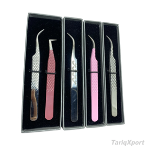 Juego de Pinzas de Acero Inoxidable de Alta Calidad para Extensión de Pestañas, Punta Curva de Volumen, Herramienta de Precisión de 12 mm - Product Image 4