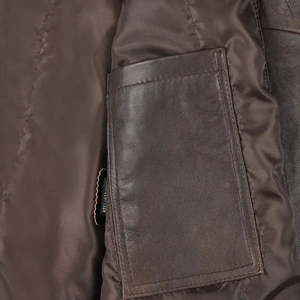<b>Men's</b> Genuine Leather <b>Long</b> Trench <b>Coat</b> Notched Lapel Single Breasted Regular Sleeve Overcoat casual leather <b>coat</b> - Product Image 5