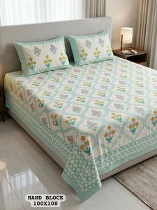 Draps de lit king size en pur coton, faits main, très demandés, avec 2 taies d'oreiller réversibles à fermeture éclair, pour chambre à coucher, disponibles à la vente - Product Image 5