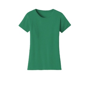 Women's Summer Solid Eco-Friendly Slim Fit Round Neck Short-Sleeved Breathable Knitted Hip Hop Workout T-Shirt - Product Image 3