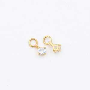 Tiny Rainbow Moonstone Charms 2.5mm Round Cut Dangles Huggie <b>Hoops</b> Necklace Bracelet <b>Belly</b> Ring Jewelry - Product Image 6