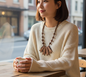 สร้อยคอไม้ซิสโซ่แฮนด์เมดลายเจ้าหญิง: จุดเด่นลายเส้นศิลปะพร้อมเคลือบเงาด้วยขี้ผึ้งธรรมชาติ - Product Image 6