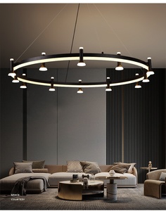 โคมไฟเพดานทรงวงแหวนหลายหัว สไตล์มินิมอล สร้างสรรค์ หรูหราเบาๆ เหมาะสำหรับห้องนอนและห้องอาหาร - Product Image 3