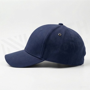 <b>Navy</b> Blue 6-Panel <b>Baseball</b> <b>Cap</b> Unisex Fitted Cotton Twill Casual Hat Solid Color Adult Size 58-60CM - Product Image 3