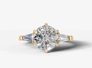 Bague de luxe en moissanite taille Trio, en argent sterling 925 plaqué or 14 carats, certifiée, pour fiançailles, mariage, promesse, fête, cadeau - Product Image 4